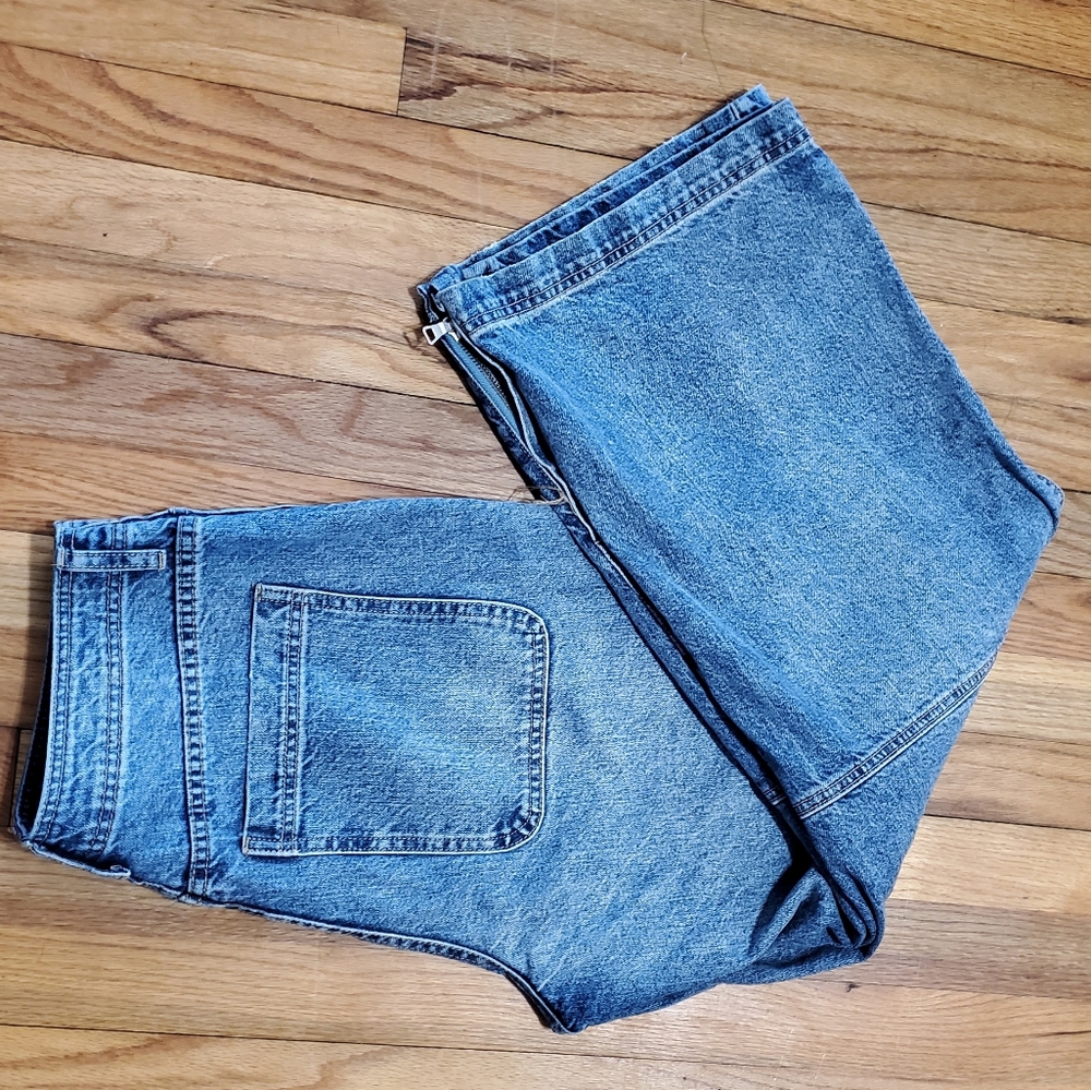 Free People We The Free Cargo Patchwork Jeans Wide Leg Utility Denim Size 29 - Picture 3 of 7